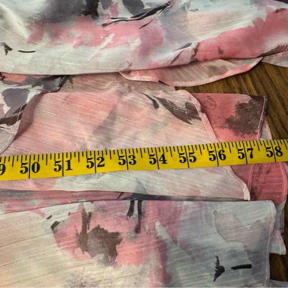 R & M Richard’s Watercolor Floral Sleeveless Maxi Dress Pink/gray EUC  Size 14W - Picture 11 of 12